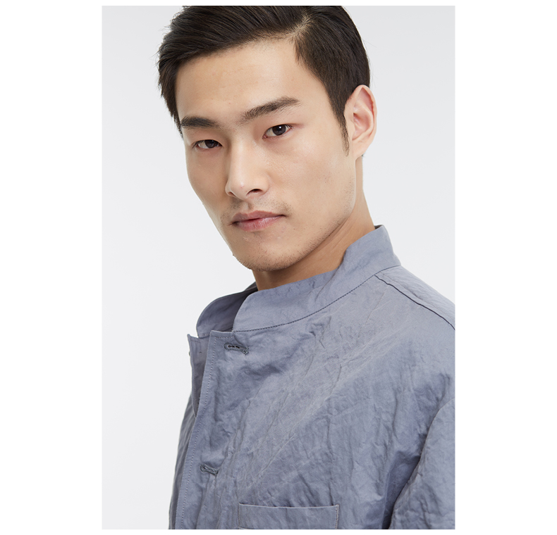 2件15折价1634chin祺男装金属丝短款茄克秋季新中国风复古外套上衣