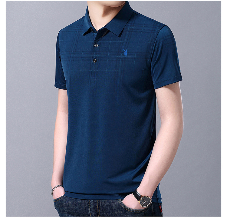 花花公子短袖t恤男装官方旗舰店正品2020年夏季新款韩版薄款翻领桑