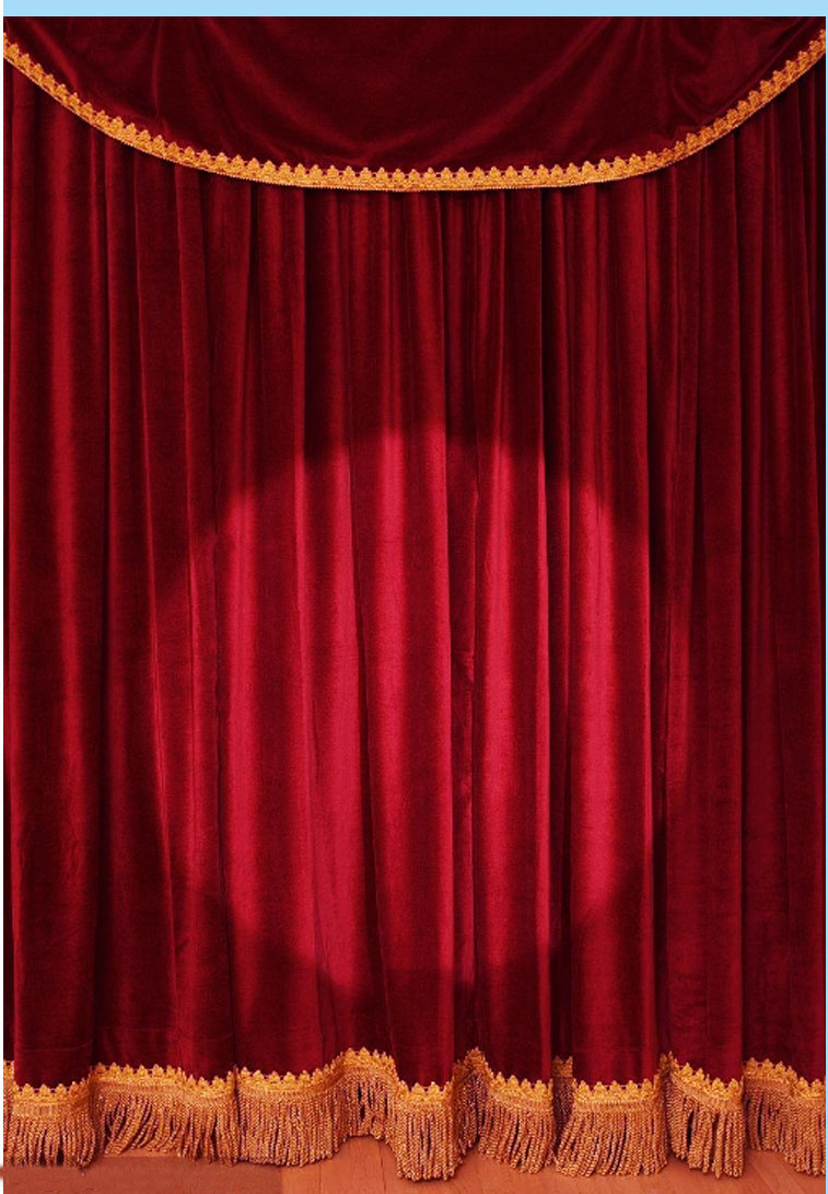 酒红色幕布揭幕红布金丝绒面料布料舞台背景布会议地摊桌布演出幕
