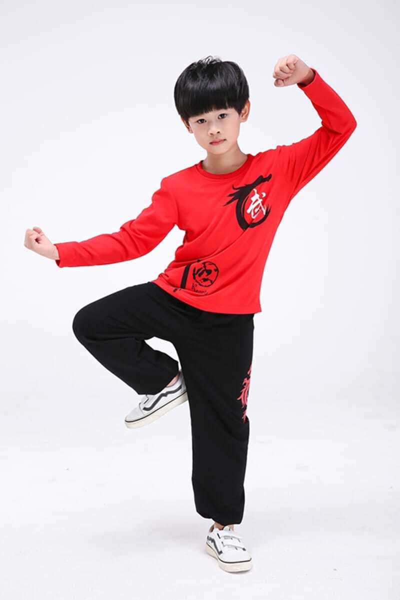 《儿童武术服纯棉套装男女童练功服散打训练服装少儿秋冬季功cseyvefh