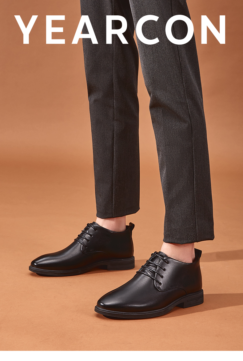 意尔康男鞋2020年秋冬新款真皮系带男士商务皮鞋正装鞋男皮鞋