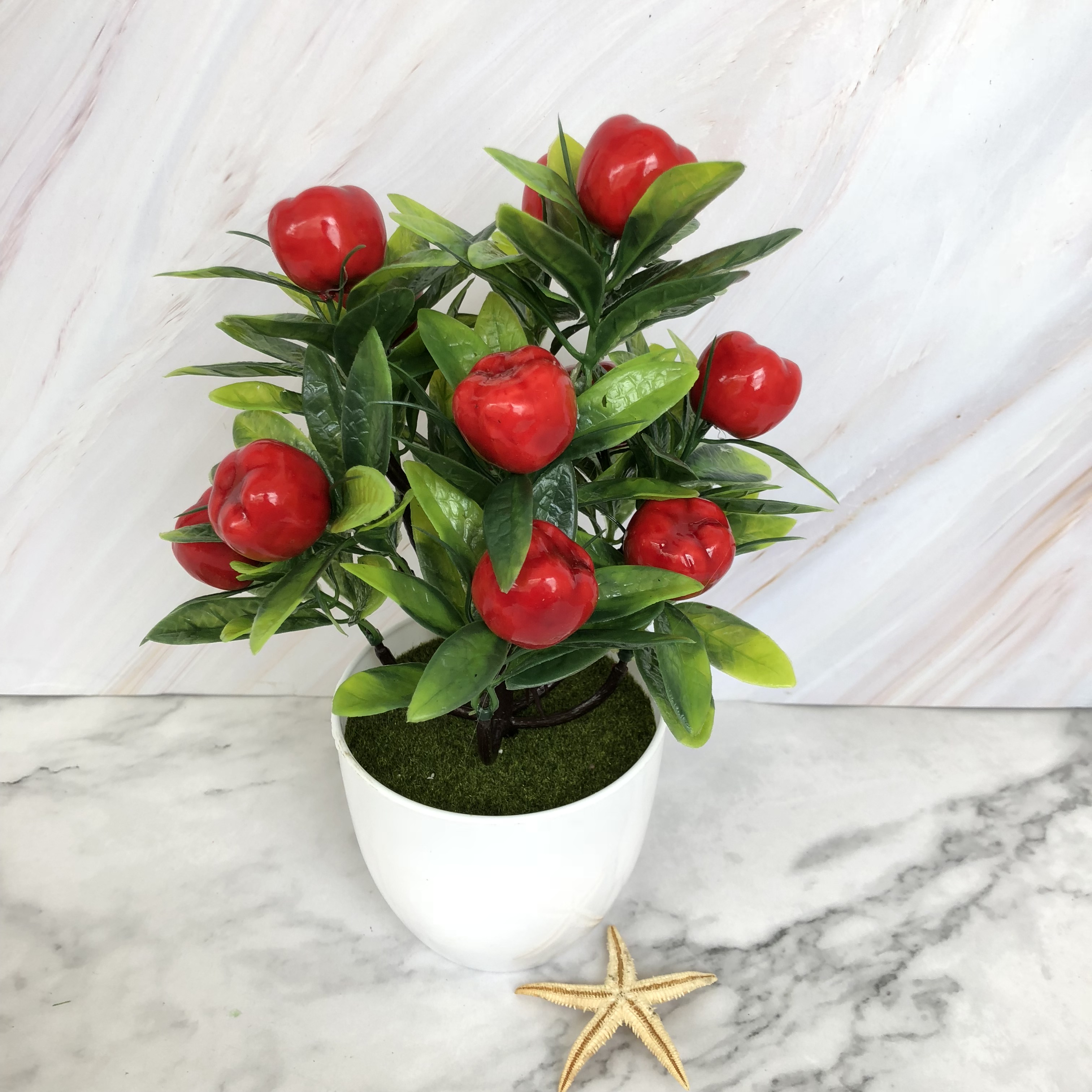 办公室客厅塑料花假花摆件装饰餐桌卧室摆放花卉仿真花小盆栽果树