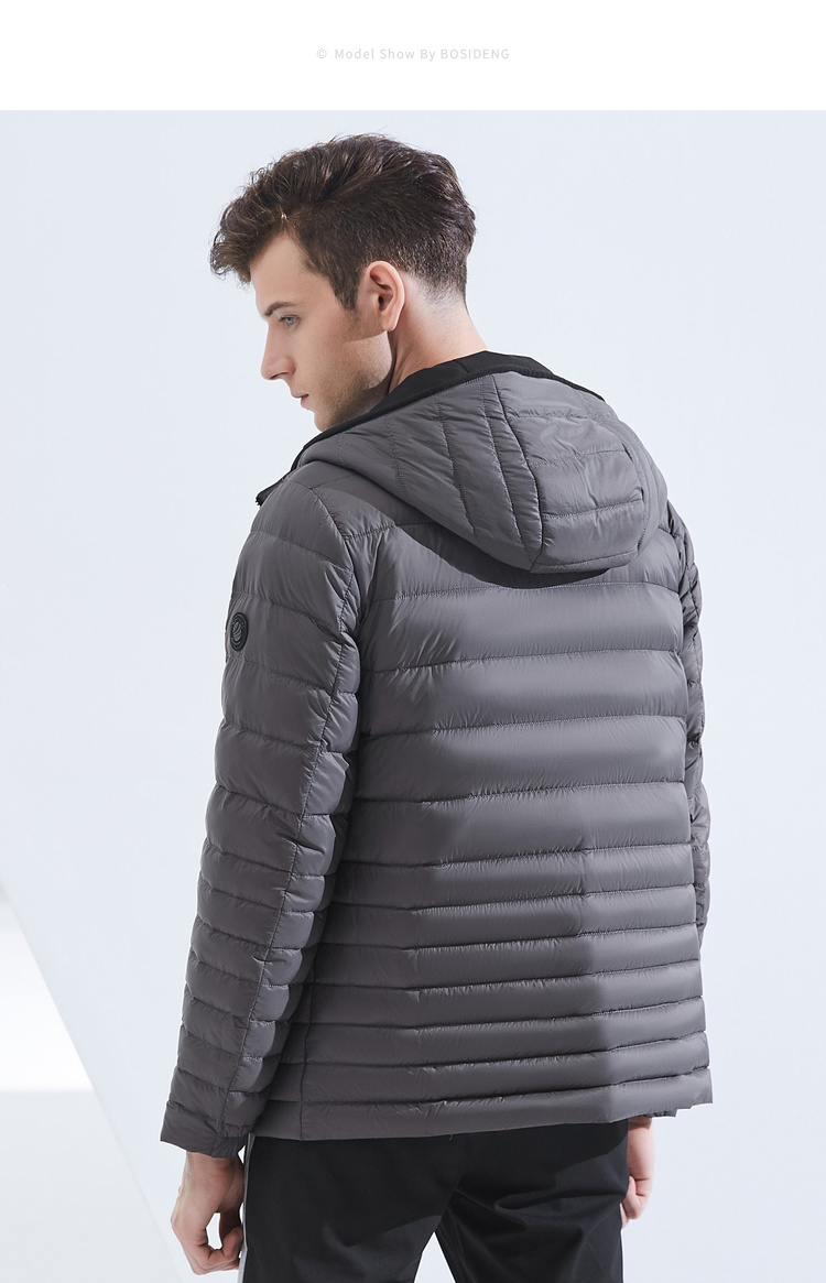 波司登轻薄羽绒服男士短款休闲双面可穿防寒连帽外套