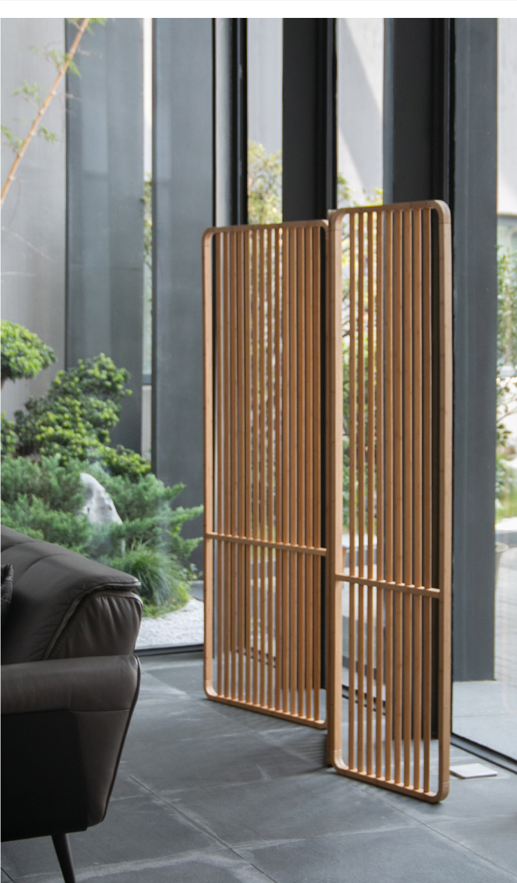 亚非拉隔断墙zzpf-001 自在简约竹制客厅屏风隔断茶室折叠屏风移动