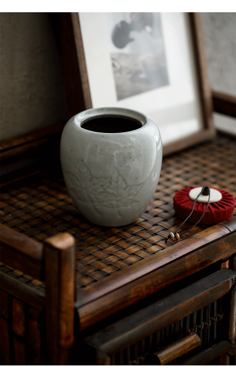 粗陶茶叶罐陶瓷密封罐防潮茶仓复古普洱茶叶盒大号定制家用三维工匠