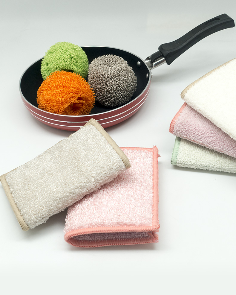 久丽竹纤维百洁布双面加厚不沾油刷锅布3片装