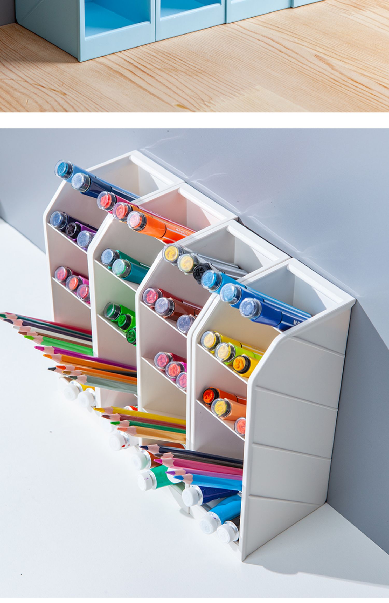 希杰狮王斜插式笔筒收纳盒北欧个性简约大容量多功能笔盒笔架儿童少女