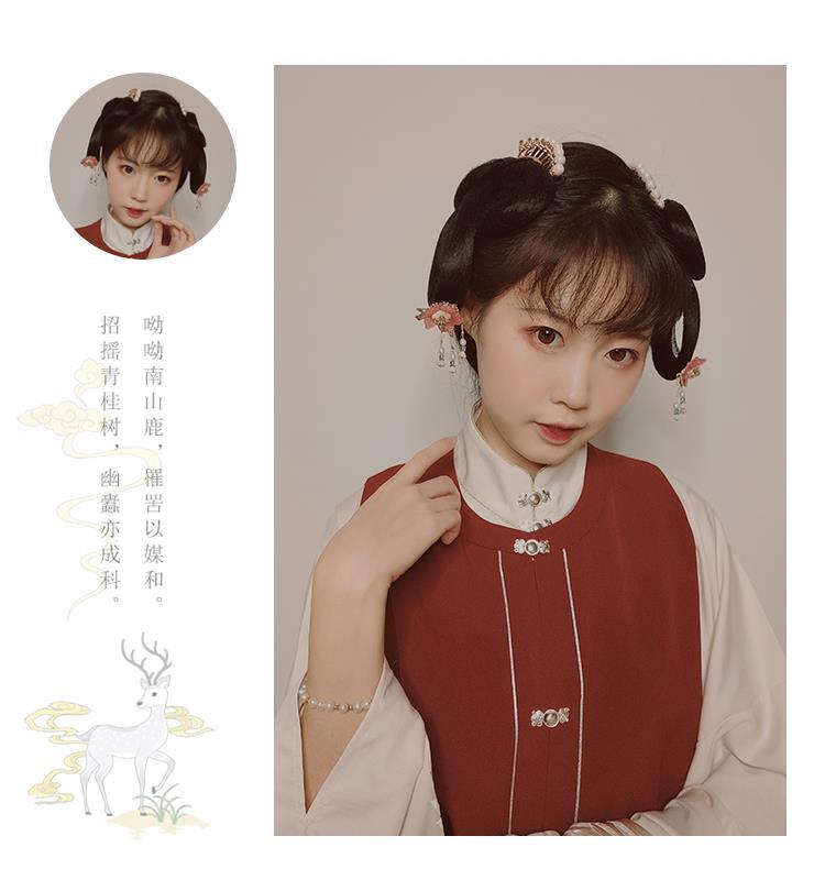 汉服假发三环发髻手残党新手好用全发丝软发环蝴蝶结发包后压造型一个