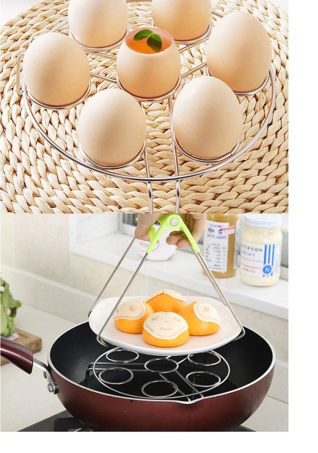 加厚不锈钢蒸蛋架子托煮蛋器电饭煲蒸架家用隔热架高脚隔水置物架