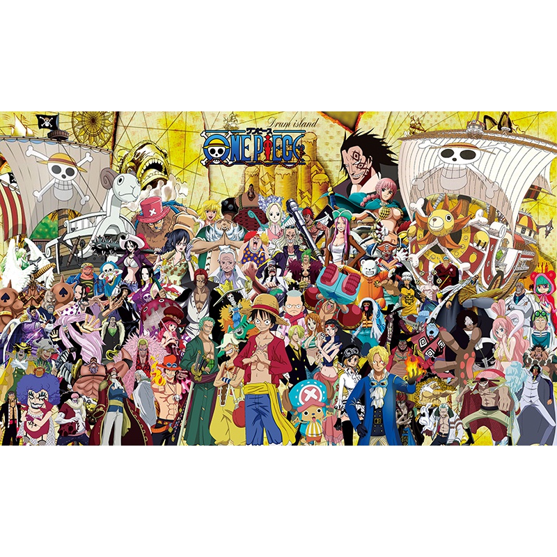 海贼王海报动漫墙贴路飞索隆学生宿舍卧室超大墙壁贴纸装饰画自粘