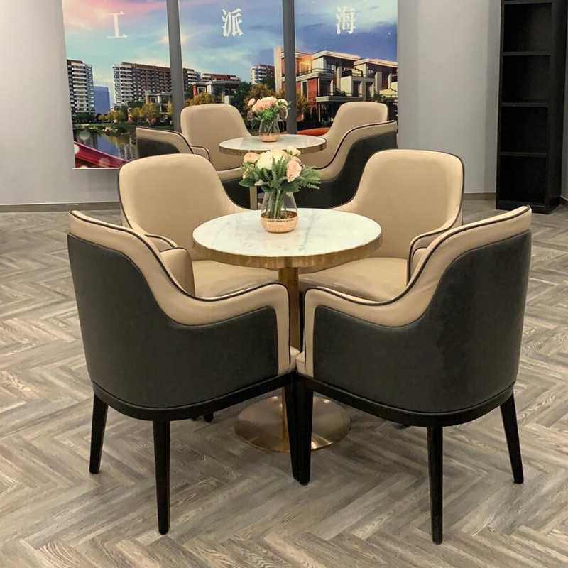 售楼处部洽谈桌椅组合简约轻奢会所酒店大堂商务会客接待区沙发椅哇哎