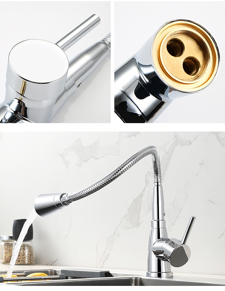 厨房防溅水龙头古达延长万向单冷花洒过滤旋转厨房冷热龙头
