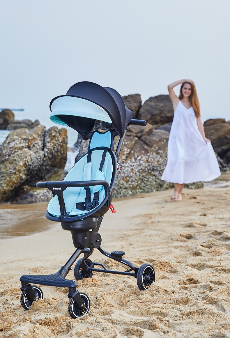 巴巴泥溜娃宝宝轻便高景观可折叠婴儿车儿童双向遛娃手推车