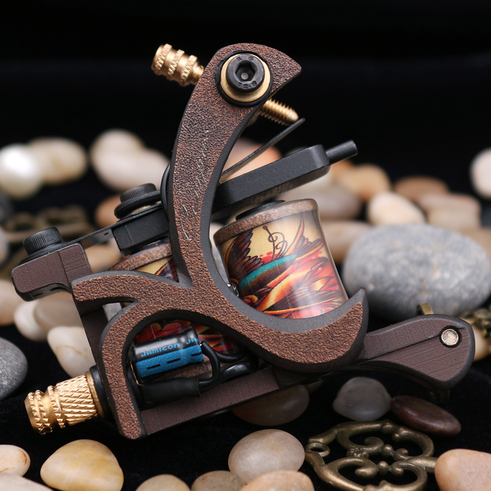 龙鹰纹身器材指南针纯铁机架传统线圈纹身机 打雾纹身机 终身保修