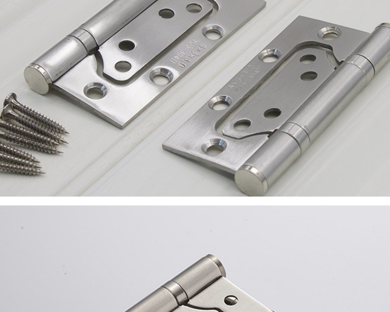 卧室实木门荷叶木门合叶五金字母折叠子母合页304不锈钢加厚折叶敬平