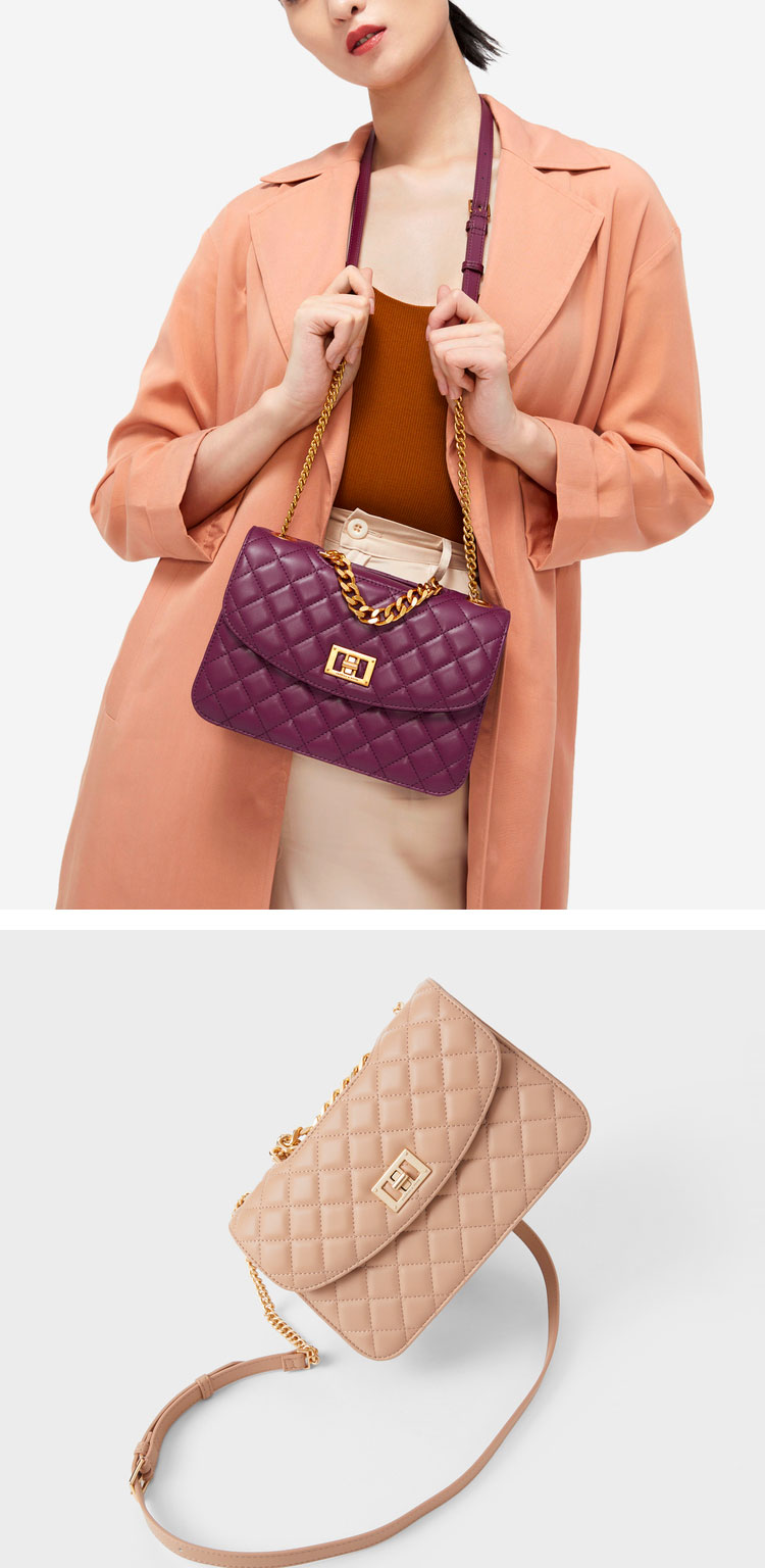 charleskeith小ck女包ck2707010621新品女士链条单肩菱格包