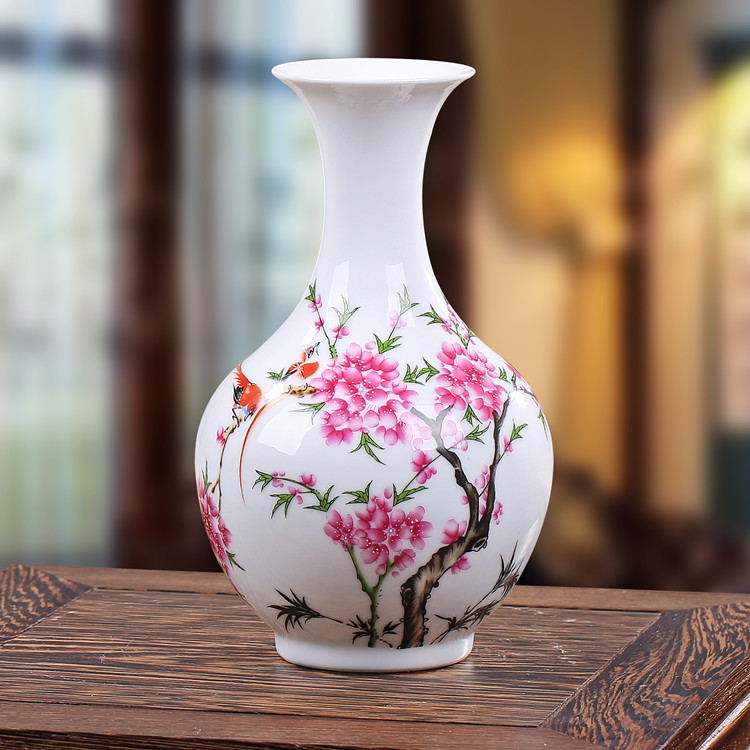 景德镇陶瓷器小花瓶家居装饰客厅摆件婚庆插花瓷瓶台面工艺品摆设