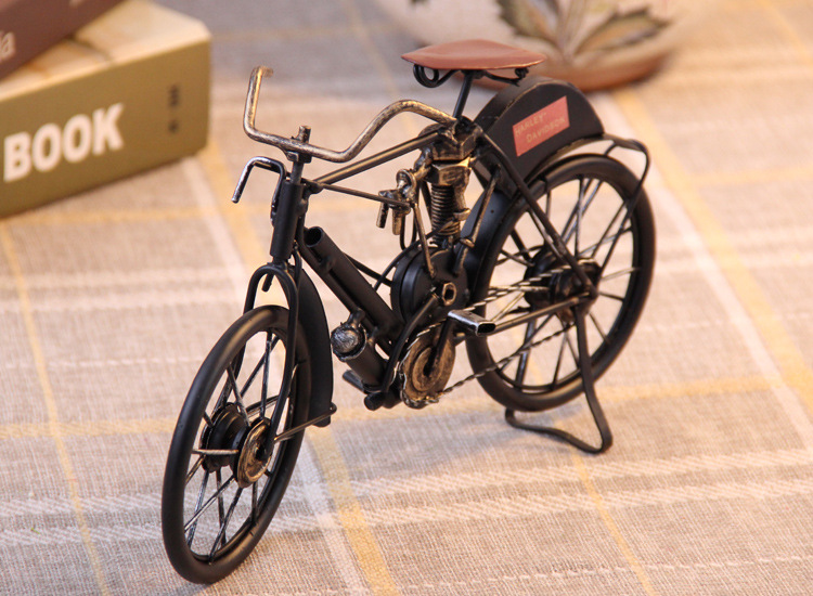 复古怀旧客厅摆件家居装饰品创意铁艺自行车模型酒柜摆设工艺品