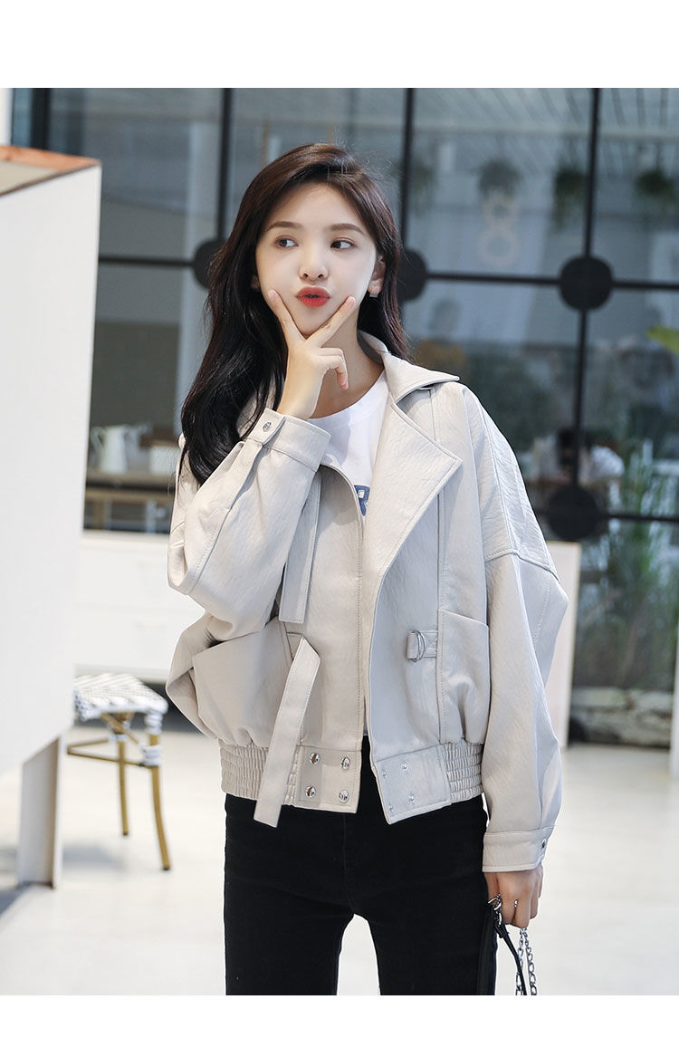 皮衣外套女秋季女装2020新款潮春秋韩版宽松初秋上衣机车短款夹克