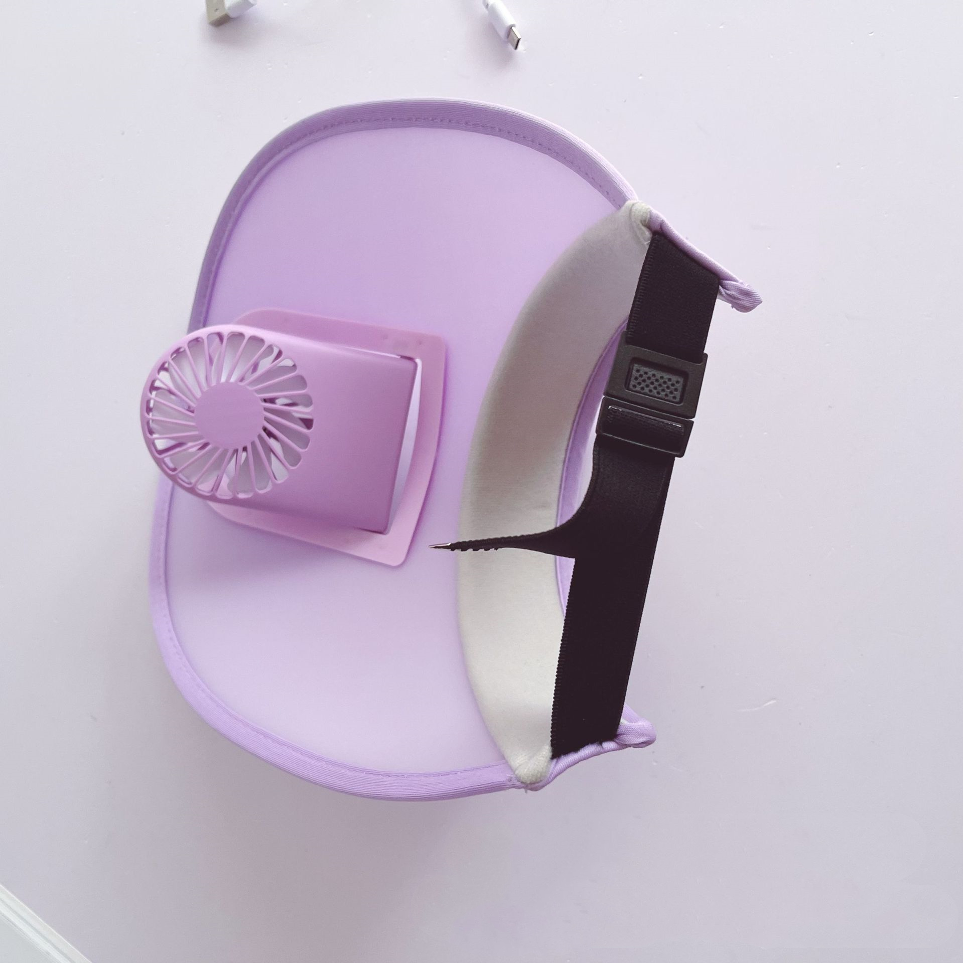 风扇空顶帽男女宝宝出游大沿遮阳防晒太阳帽凉帽 黄色 电动风扇空顶帽