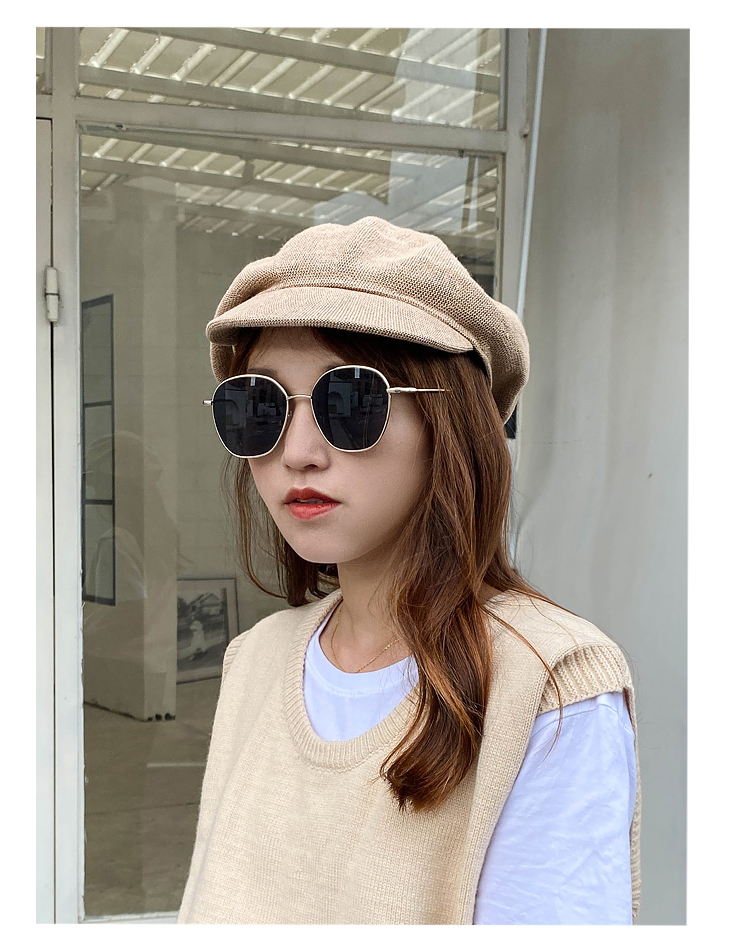 suntek帽子 suntek卡其色贝雷帽大头围2021新款日系遮阳帽子女夏秋