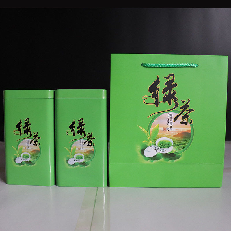 新款通用罐原生态碧螺春毛尖绿茶便携手提套装包装空礼盒原生态绿茶2
