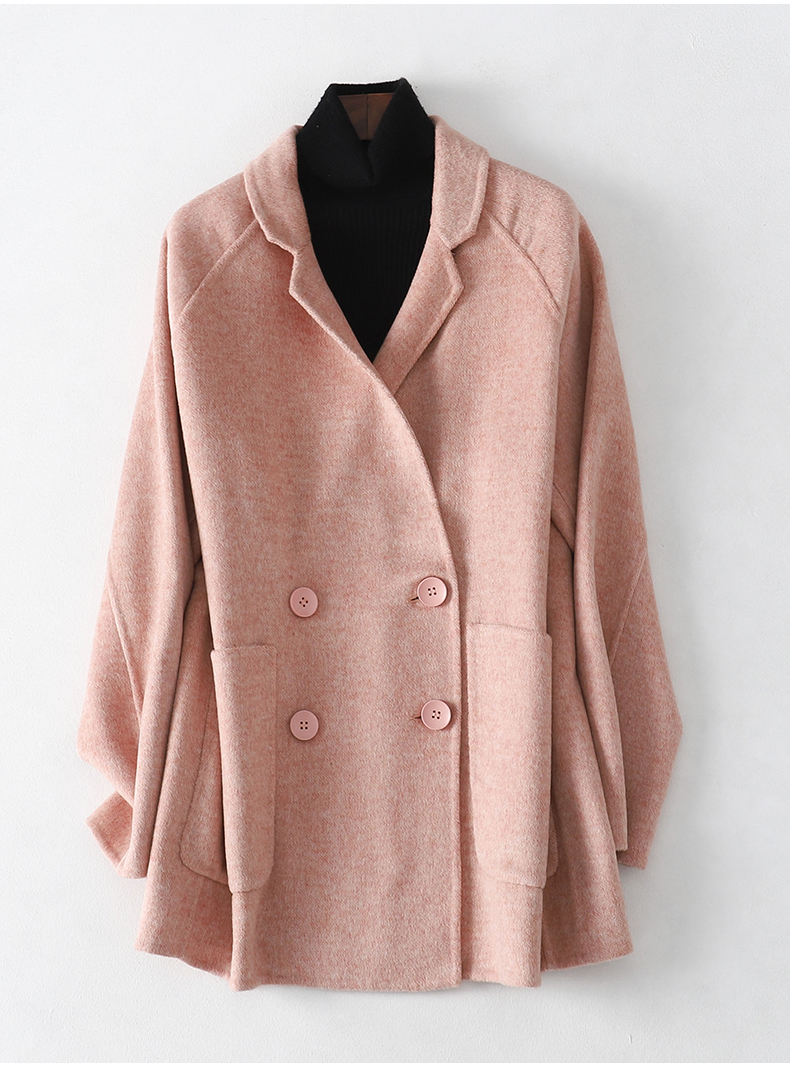 2019冬季新款双面毛呢大衣女式时尚流行羊毛呢子外套