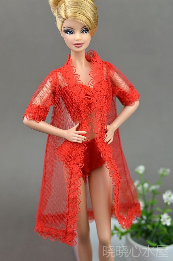 《芭比娃娃可儿心怡衣服装睡衣超模fr心怡6分娃家居服蕾丝duolbnumo