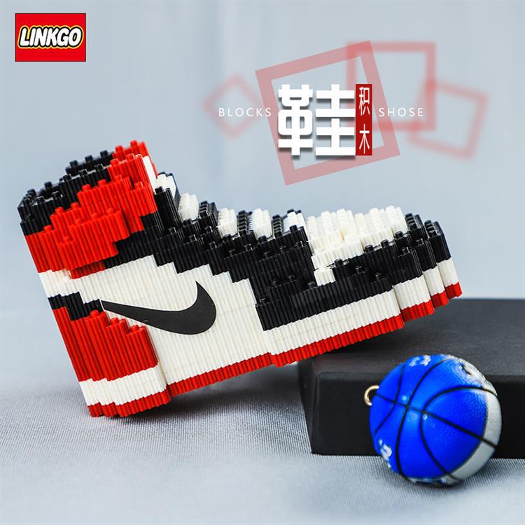 串联小颗粒瓶装拼插积木成年拼图玩具兼容乐高aj球鞋模型摆件