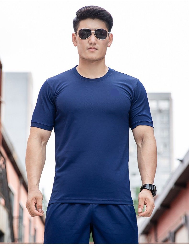 正品消防体能服夏季火焰蓝体能训练服套装透气吸汗速干t恤短袖裤