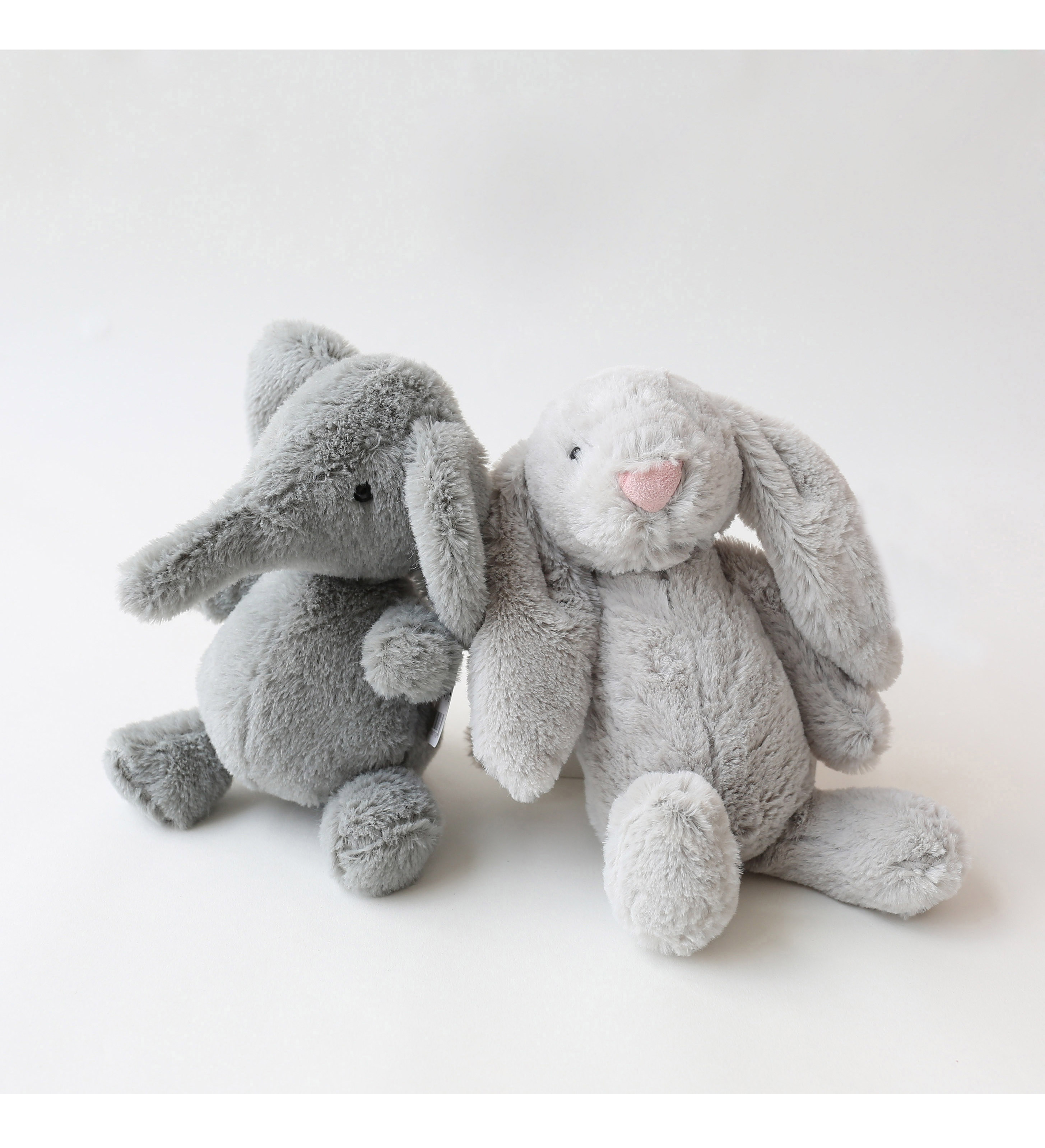 flowerzzz软妹萌灰色兔小象毛绒卡通公仔生日伴手礼超柔软玩偶灰色