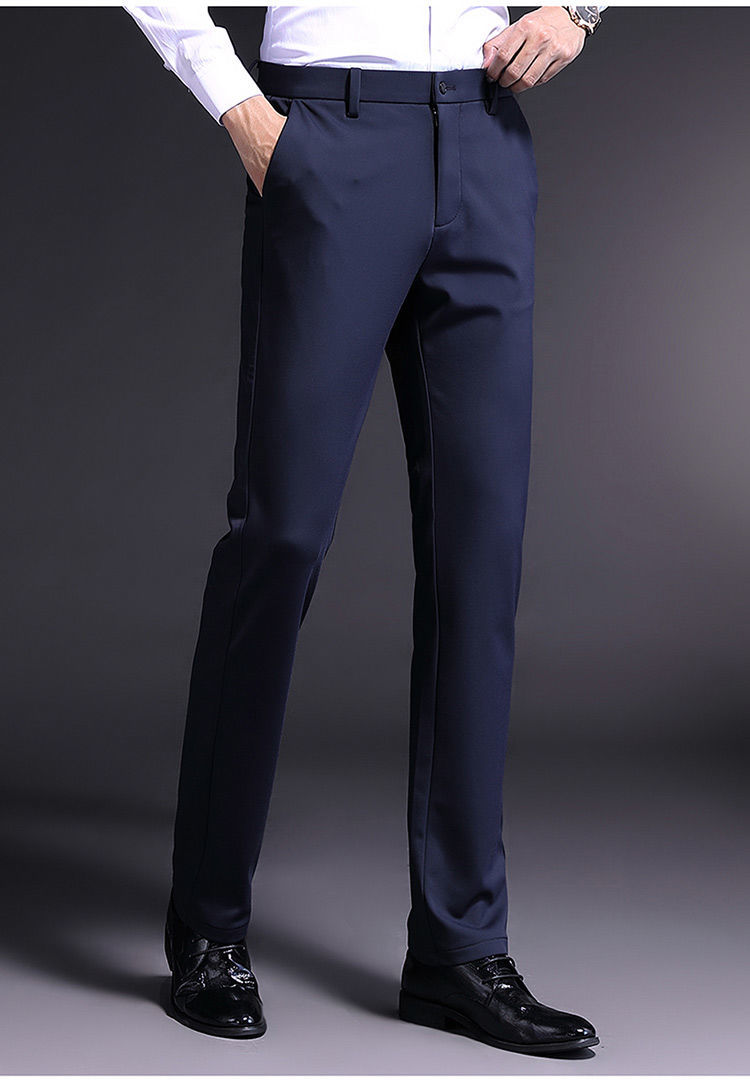 希尼亚高档西裤男春夏季薄款商务休闲裤冰丝直筒爸爸装长裤子男潮