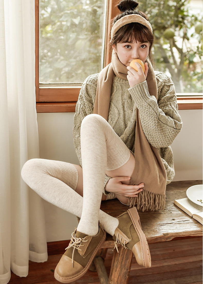 过膝袜女秋冬防滑加绒加厚长筒袜日系5%大腿袜子冬季高筒长袜 卓思哲