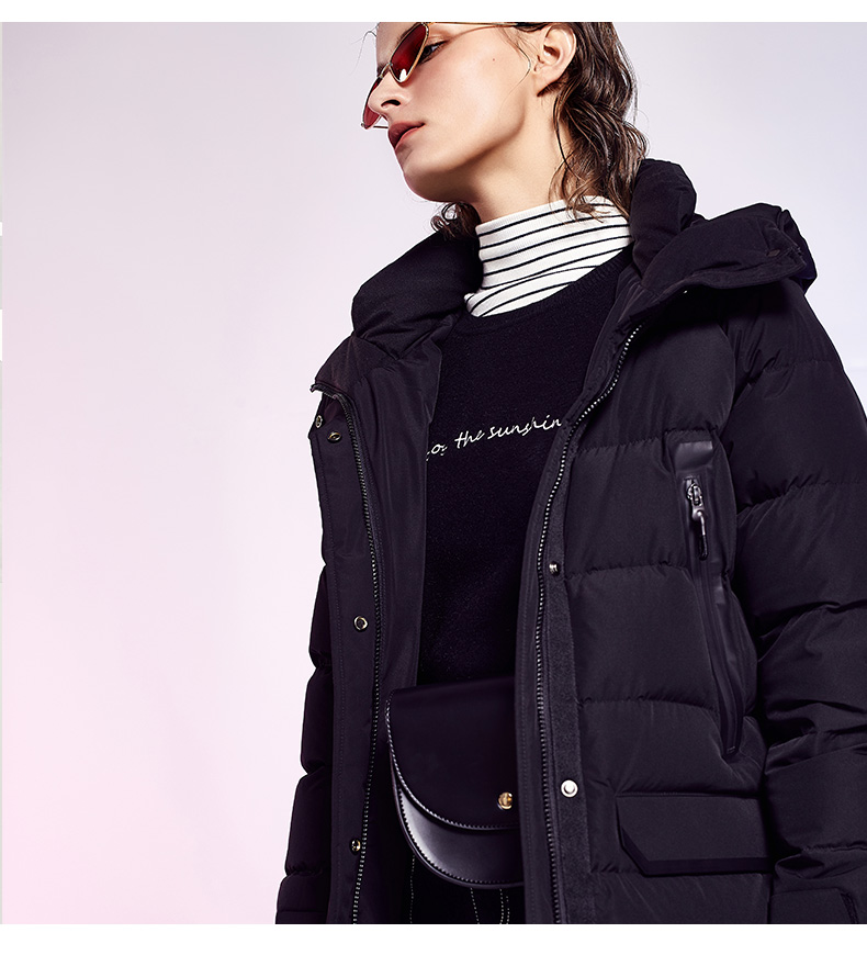 7modifier羽绒服新款女中长加厚韩版时尚宽松学生连帽工装派克服外套