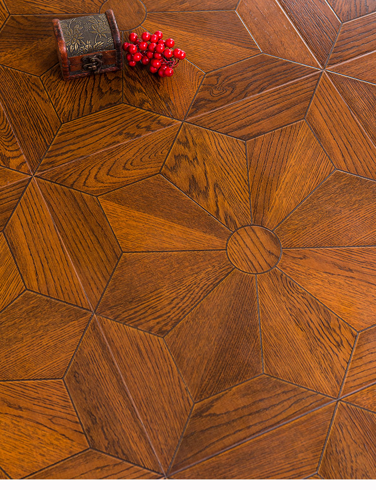 定做 欧式复古艺术拼花强化耐磨水家用卧室复合木地板12mm