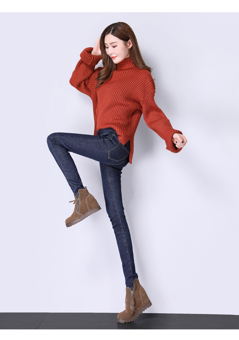 牛仔裤女高腰小脚裤春装2020年新款显瘦加绒松紧腰春秋修身女裤子