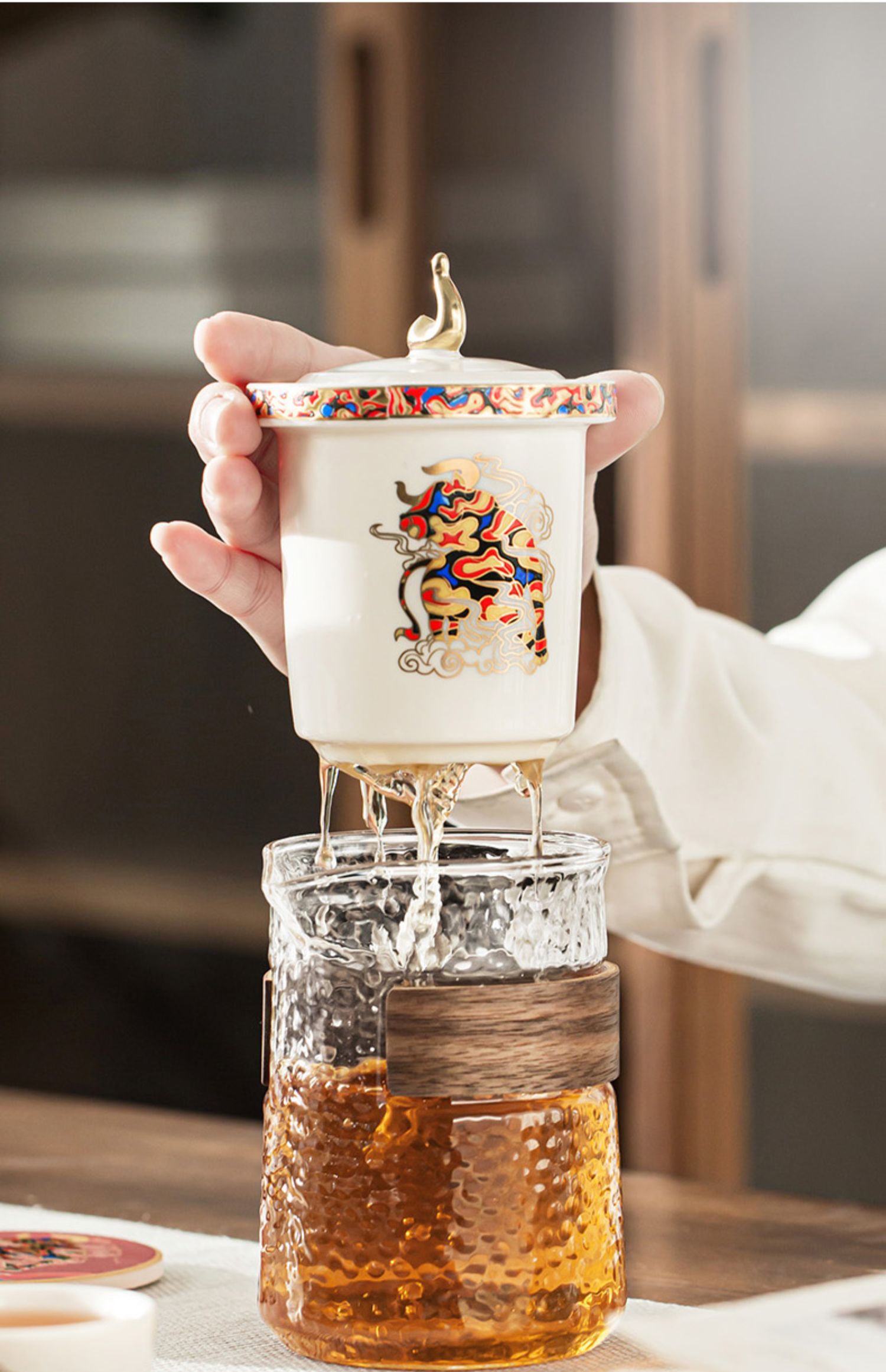 haoyangdao快客杯旅行茶具单人套装便携包小套一壶三杯户外泡茶玻璃