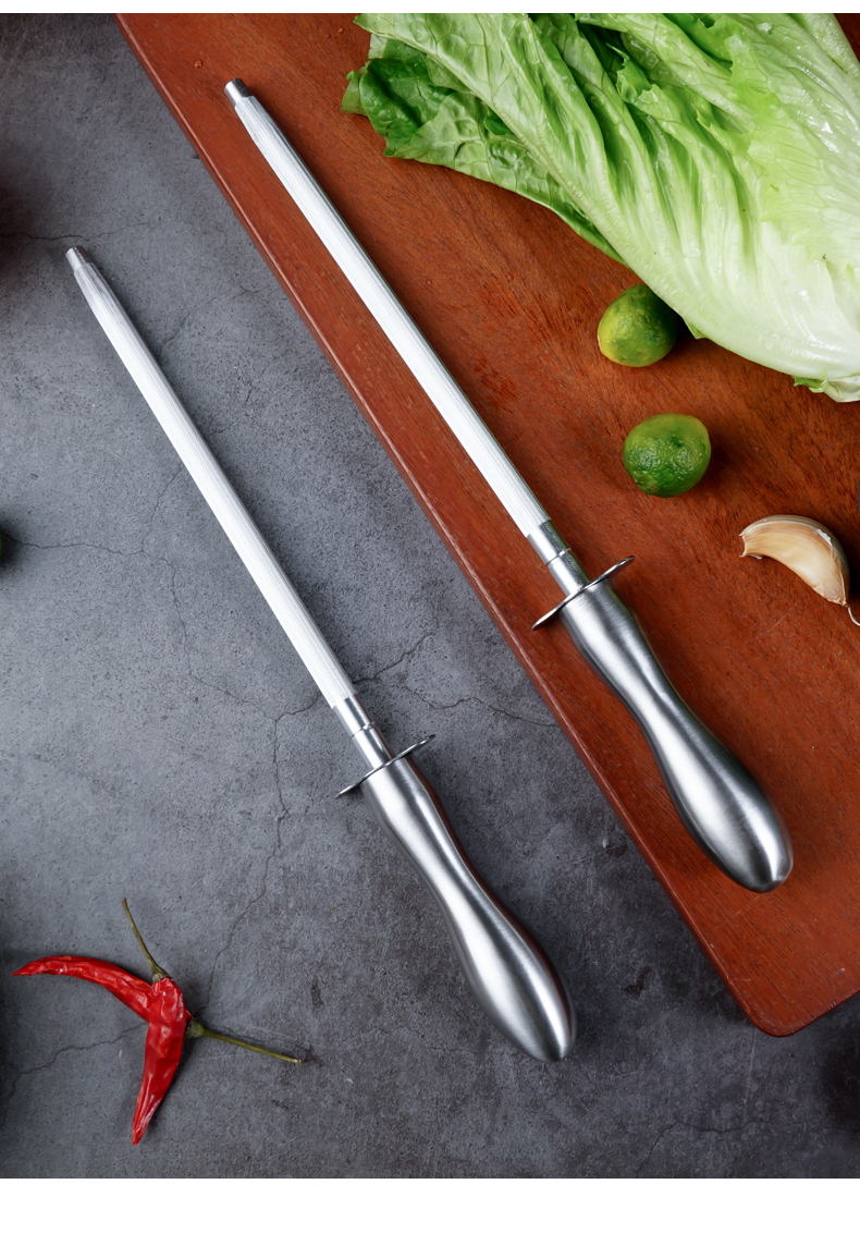 德国工艺钨钢磨刀棒超细纹屠夫专用快速屠宰刀器家用手动磨刀器 敬平