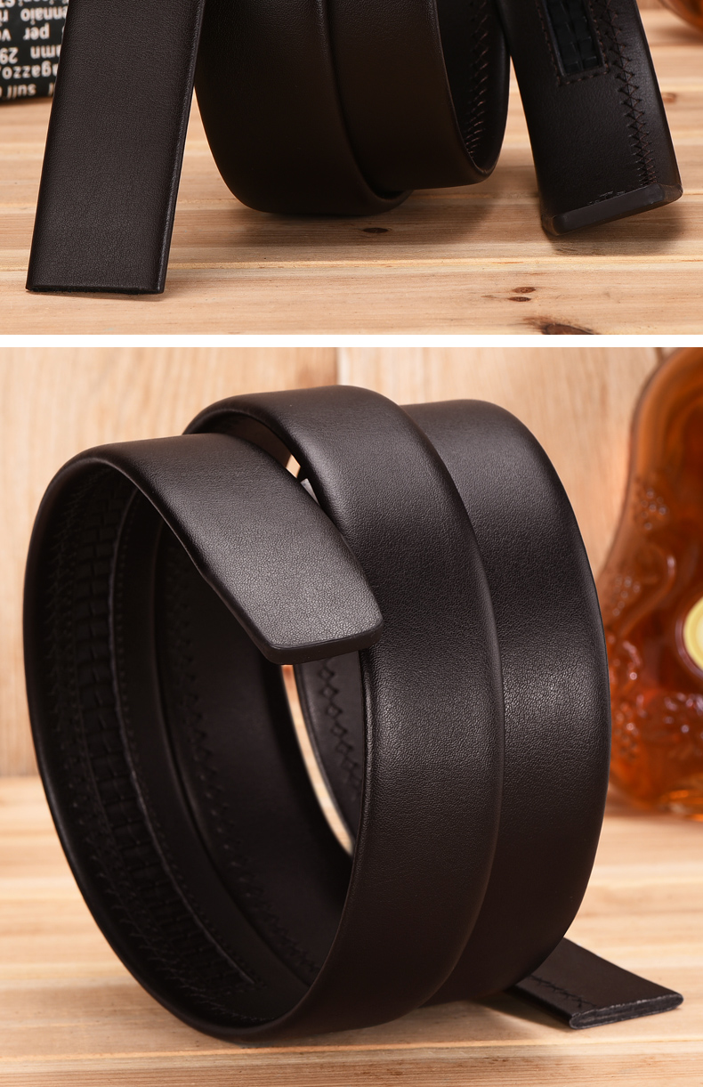 2019皮带男真皮不带头皮带自动扣纯牛皮腰带无头皮带男士裤带无扣带身