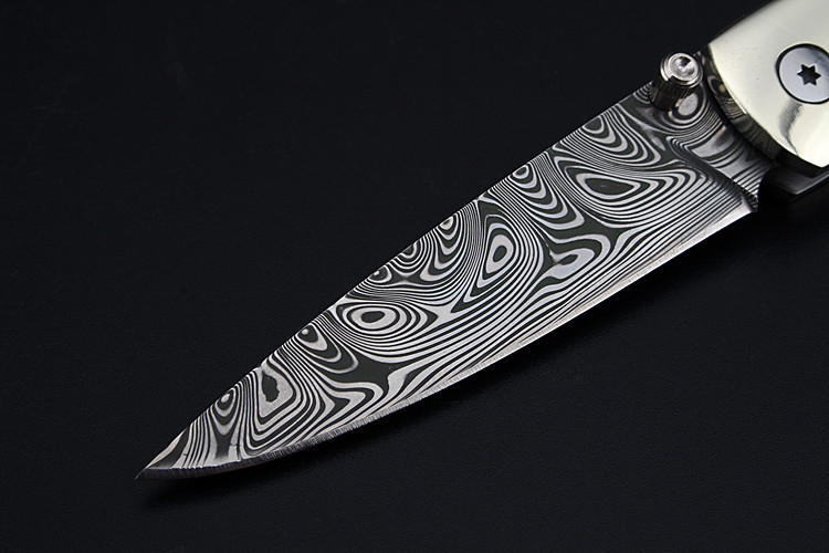 cold archery多用工具 进口瑞粉大马士革钢刀 黑檀木刀 收藏礼品观赏
