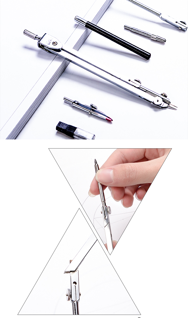 圆规绘图工具套装学生用工程制图绘图工具圆规常用金属不锈钢制图套装