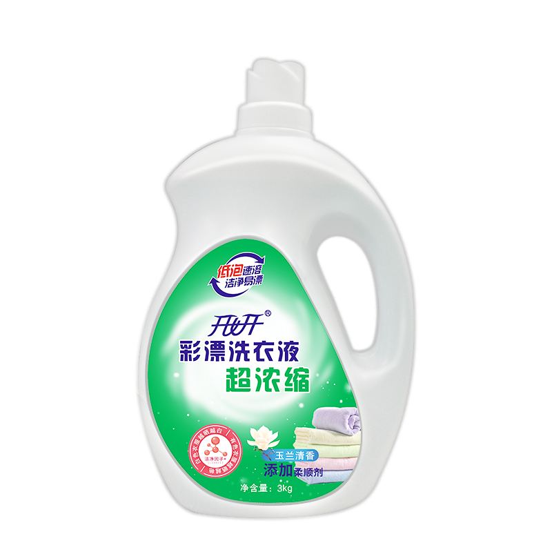 开妍超浓缩彩漂洗衣液3kg白色衣物越晒越白彩色衣物越晒越艳