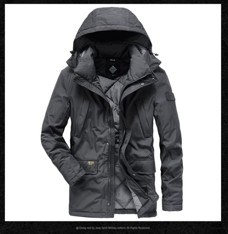 jeepspirit吉普正品高端羽绒服男秋冬新款加厚保暖男士中长款防风舒适