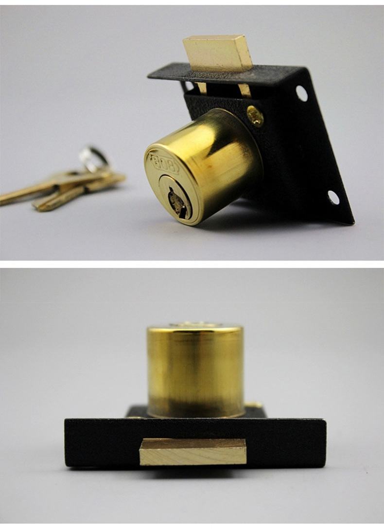 老式办公桌抽屉锁文件柜锁家具古达锁衣柜柜门锁加长柜台床头柜锁