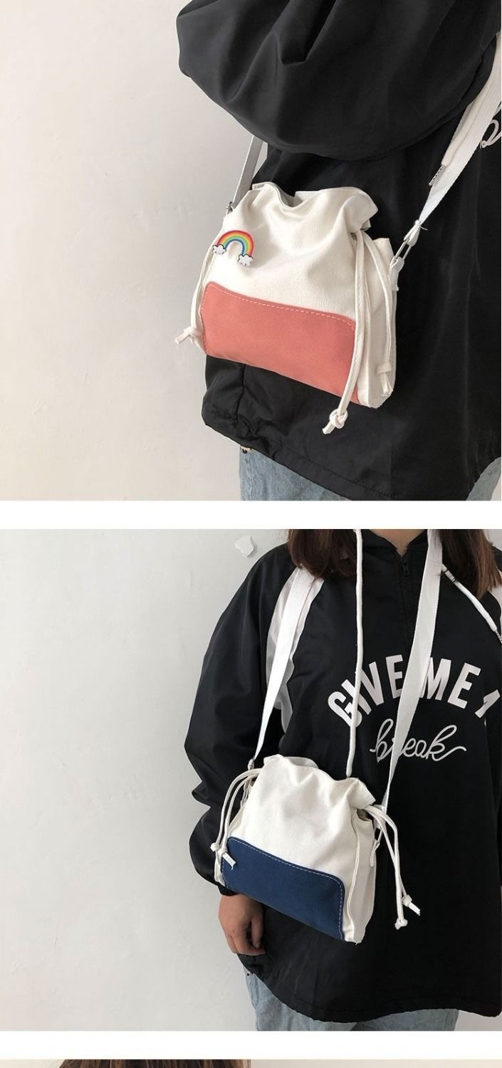 单肩包包女斜挎包女百搭ins帆布学生小包森系韩版时尚简约上课 艾狄