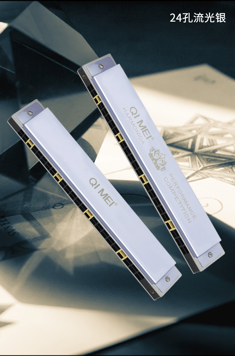 奇美黑霸王口琴24孔复音初学者学生用成人专业演奏级28孔重音口琴