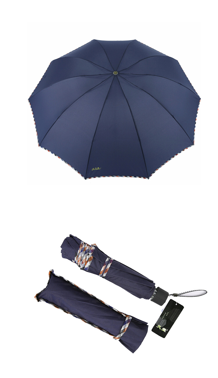 伞高:66厘米打开直径:100厘米类别:伞类型:晴雨伞样式:三折伞是否自动