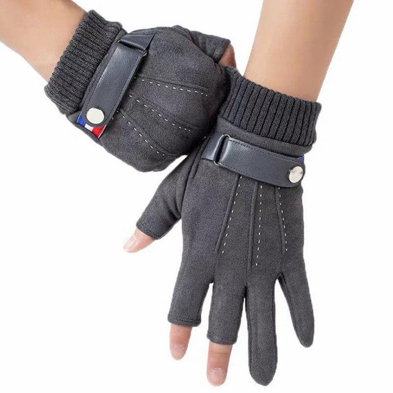 suntek外卖骑手装备器手套防水漏两指冬季骑行手套露二指男女触屏防风