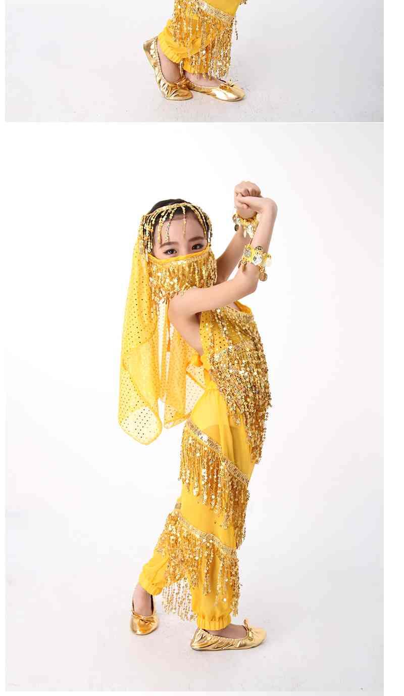儿童印度舞演出服少儿新疆舞表演服女童肚皮舞服装幼儿民族舞蹈服