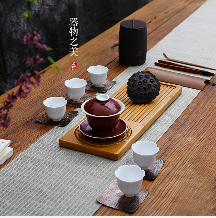 国泰家和(guotaijiahe)家居器皿 中国风干泡台旅行茶具 竹制 壶承